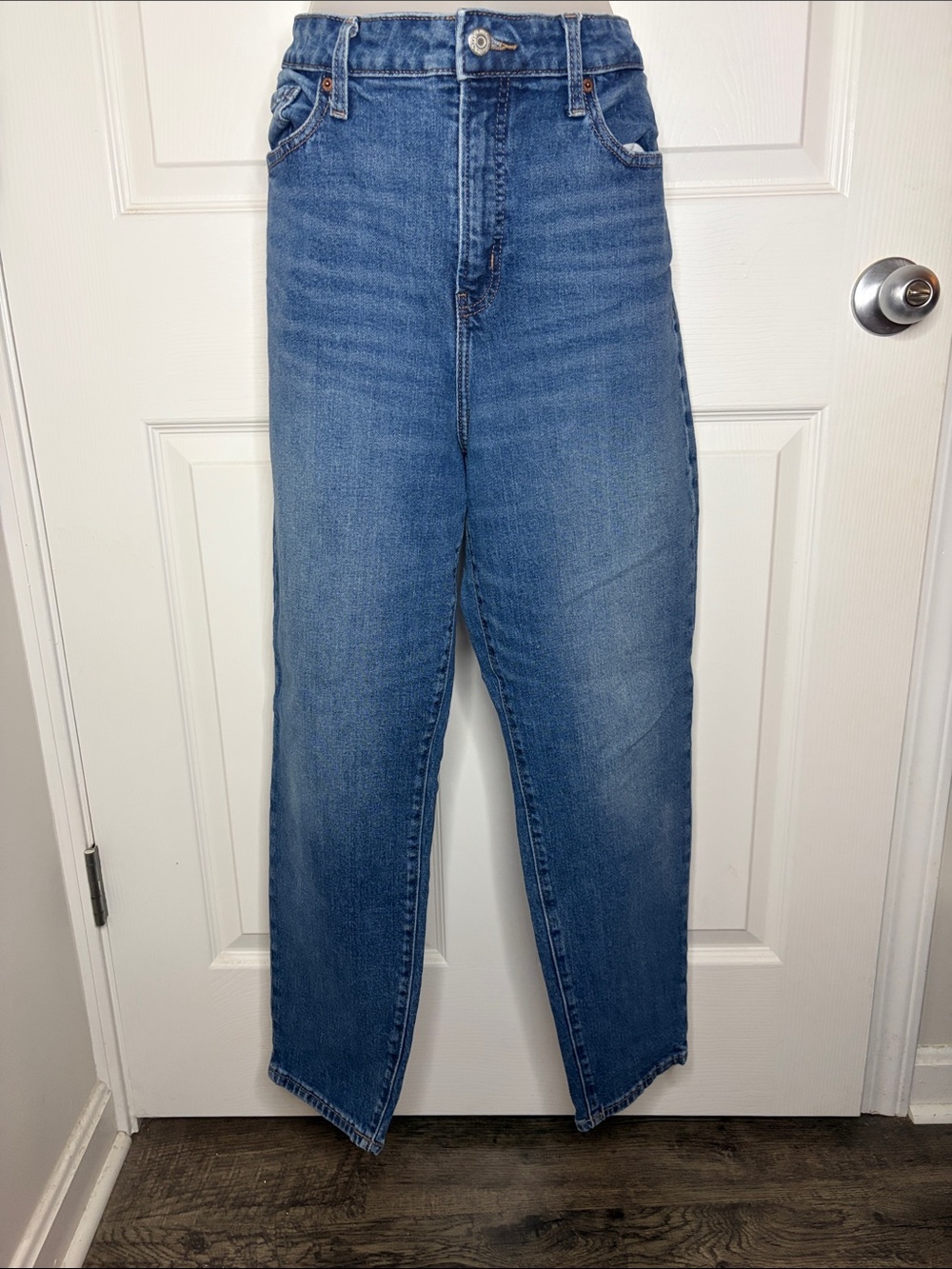 Old Navy OG Straight Jeans Womens 14 High Rise Medium Wash Denim